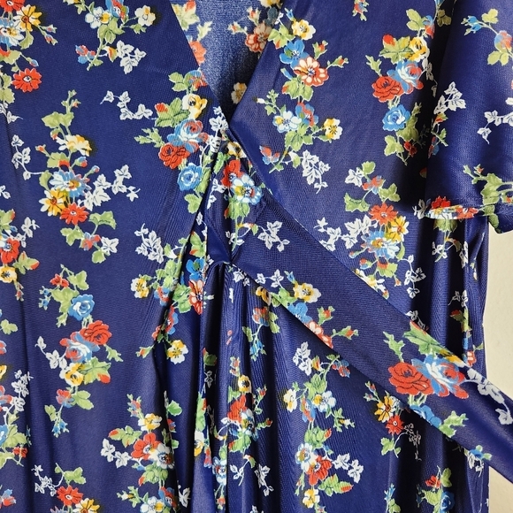 Floral Short Sleeve Tie Waist Maxi Dress-Size M - Picture 6 of 10